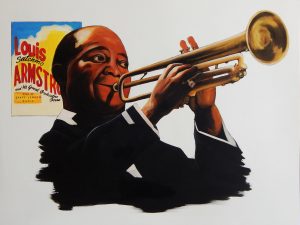 Louis Armstrong, 2016 akryl, płótno 80 x 100 cm